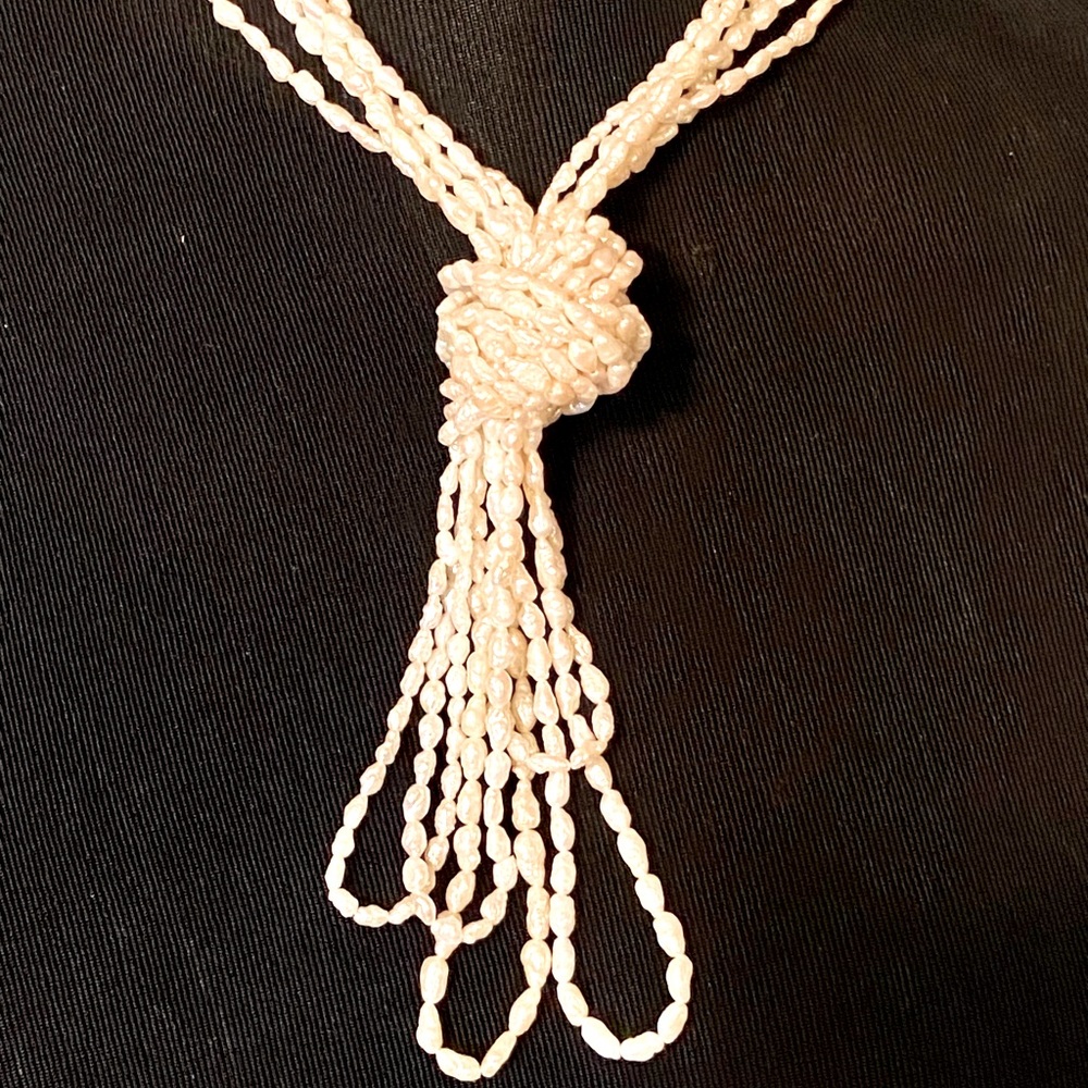 Ivory White Rice Pearls! 6 Long Strands, Genuine 5 25”, 1 36” Perfect Condition! - Picture 7 of 11